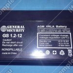 Аккумулятор, GENERAL SECURITY, GS 1.2-12, 12B, 1,2Ач