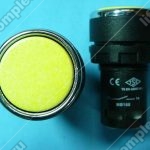 Кнопка нажимная моноблочная (1НО), EMAS, желтая, MB100, d=22