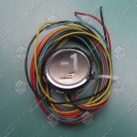 Кнопка вызова/приказа -1 этаж, DOPPLER, металлическая круглая с кодом Брайля, пластиковая цифра, синяя подсветка