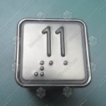 Кнопка вызова/приказа, SCHAEFER, MT42 RUS, 11 этаж, выдавленная надпись, с кодом Брайля, красная подсветка