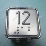 Кнопка вызова/приказа, SCHAEFER, MT42 RUS, 12 этаж, выдавленная надпись, с кодом Брайля, красная подсветка