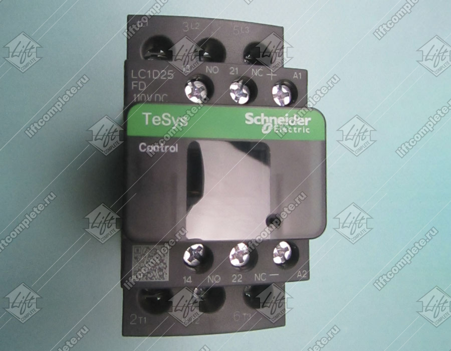 Контактор, SCHNEIDER, 1НО+1НЗ, 110VDC, 25A, LC1D25FD