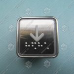 Кнопка вызова/приказа, ЩЛЗ, Вниз, квадратная, 24В, красная подсветка, тактильный символ, тип A4N11286, с Брайлем