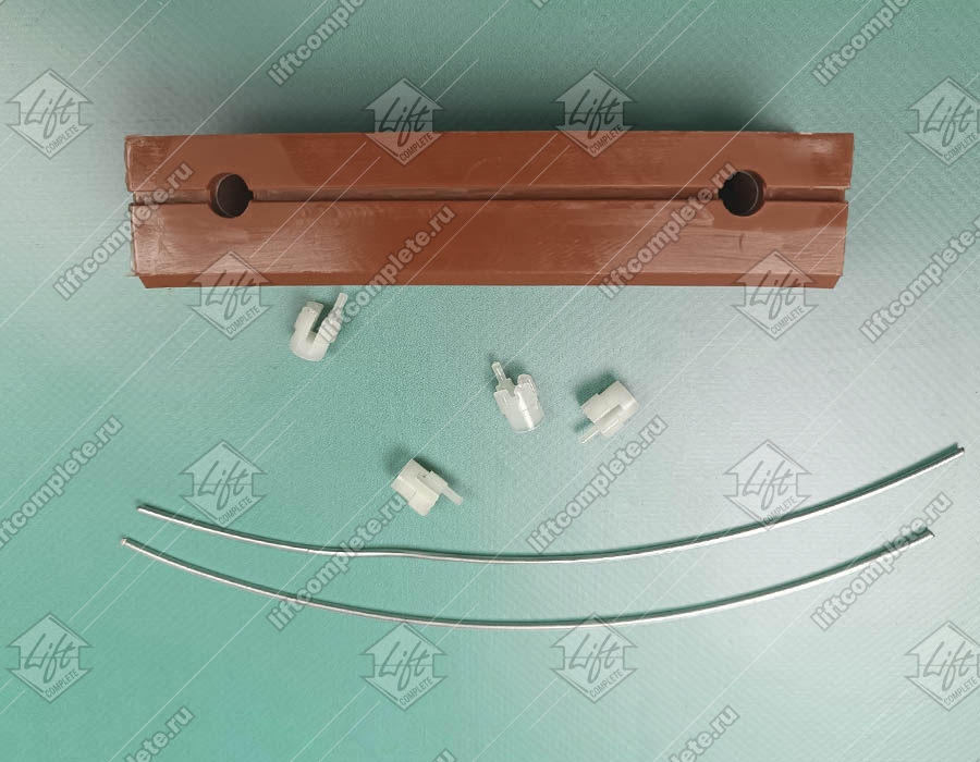 Вкладыш башмака направляющей кабины/противовеса, KONE, T - 16 мм, L - 140 мм, несмазываемый