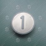 Нажимной элемент кнопки приказа, KONE, 1 этаж, тактильный, низкий держатель