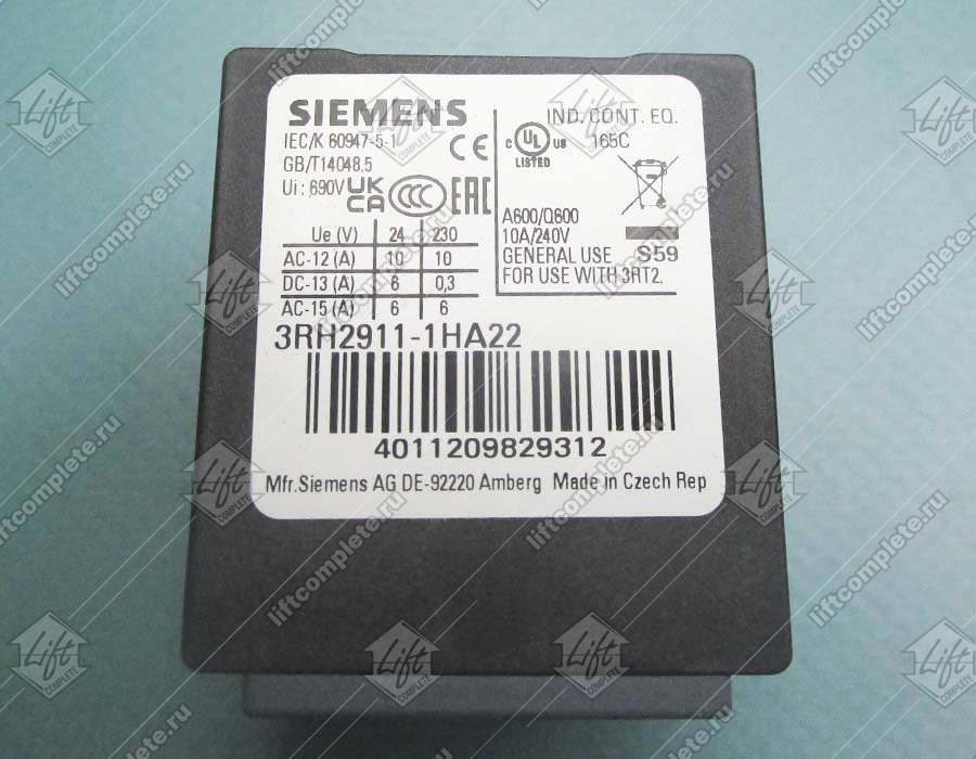 Блок дополнительных контактов, SIEMENS, 3RH2911-1HA22, 2НО+2НЗ