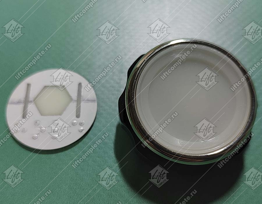 Кнопка вызова/приказа, XIZI OTIS, удержание дверей, тип BR34C, синяя подсветка кнопки и символа, с Браилем