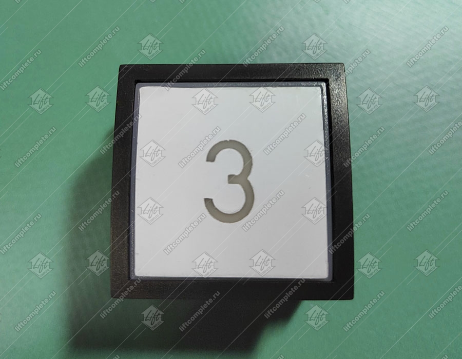 Кнопка вызова/приказа, STEP, красная подсветка, 3 этаж