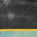 Ступень эскалатора, BLT, 800 мм, ролик - 70х25 мм, черная, нержавеющая сталь, три пластиковые желтые демаркационные линии