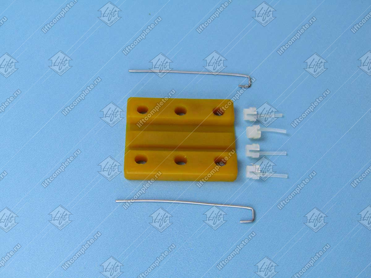 Вкладыш башмака, KONE, L - 80 мм, W - 68 мм, H - 7 мм, T-9 (книжка с пинами и проволокой)