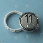 Кнопка вызова/приказа, VEGA Achille, 11 этаж, с кодом Брайля, красная подсветка (разъем MLK)