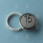 Кнопка вызова/приказа, VEGA Achille, 15 этаж, с кодом Брайля, красная подсветка (разъем MLK)