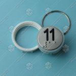 Кнопка вызова/приказа, VEGA Venus, 11 этаж, с кодом Брайля, красная подсветка (разъем MLK)