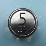 Кнопка вызова/приказа, КМЗ, ВК-32-5Б, 5 этаж, с кодом Брайля, красная подсветка (разъем MLB)