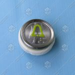 Кнопка вызова/приказа вызов диспетчера, DOPPLER, металлическая круглая с кодом Брайля желтая, синяя подсветка