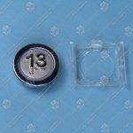 Кнопка вызова/приказа, KLEEMANN, 13 этаж FMR BS, синяя подсветка, с кодом Брайля